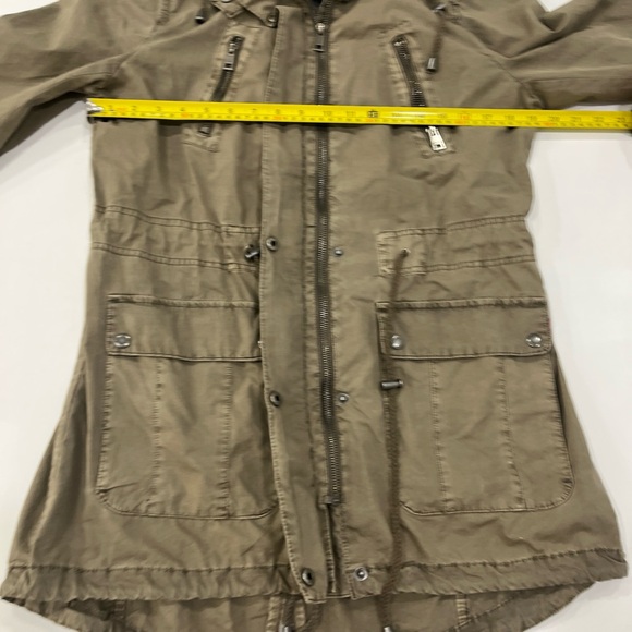 Levi's Army Jacket Womens M Green Hooded Field Chore Military Utility Coat Zip - Picture 10 of 16
